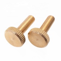 lower price high quality custom M4 M5 M8 M6 M10 thread  bronze brass knurl flat knurled head thumb screw