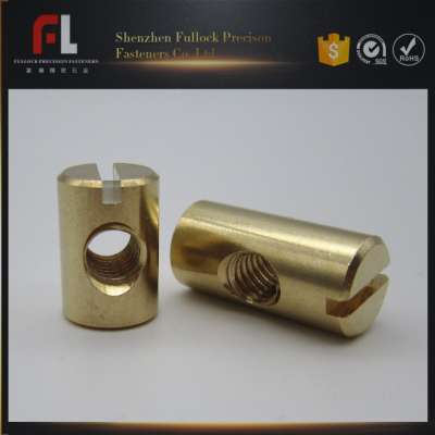 Self-locking threaded sleeve nuts with hole