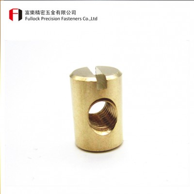 Cross bore Brass sleeve nut M4